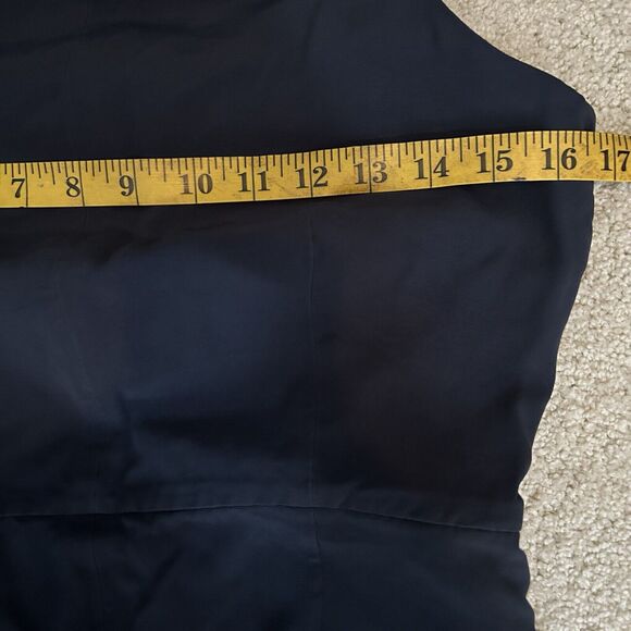 Theory Square Neck Sleeveless Cropped Jumpsuit Navy Blue Women's Size 4 - Picture 9 of 12